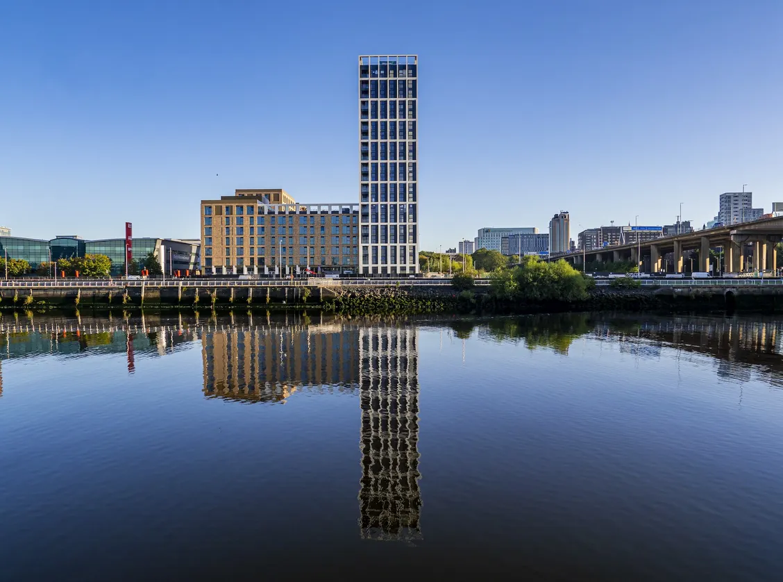 View across river showing exterior of PLATFORM_ in Glasgow